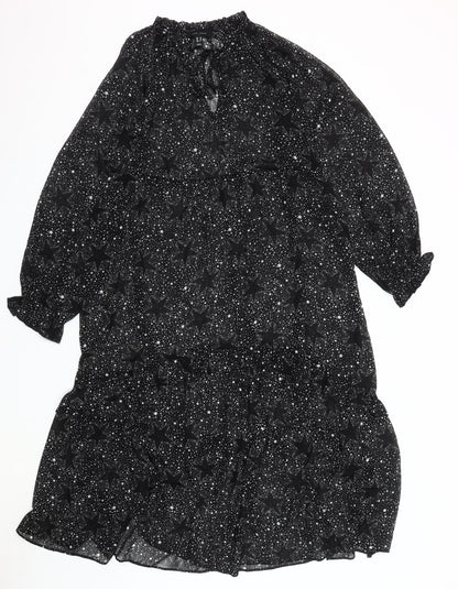 New Look Women's Black A-Line Midi Dress Size 10