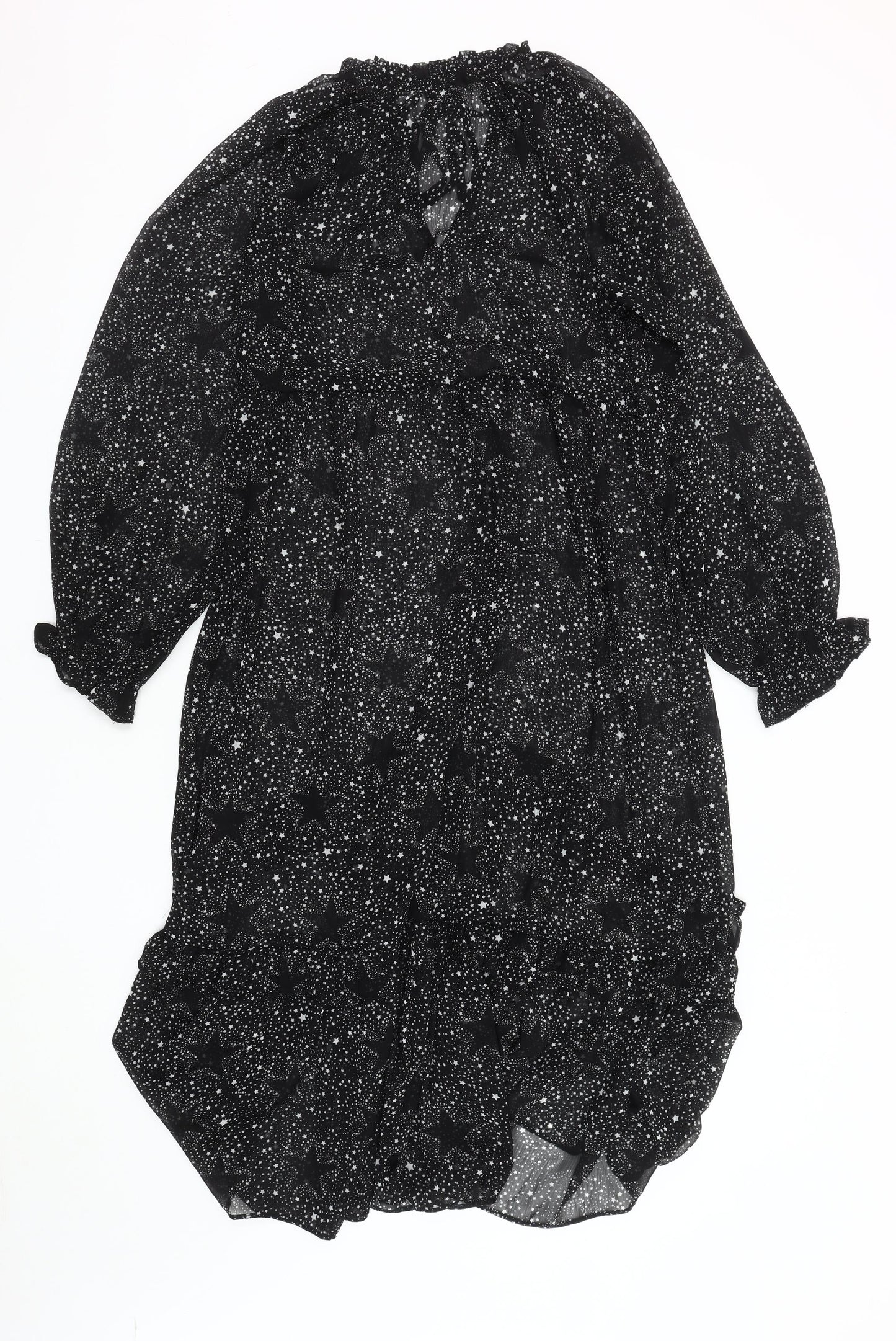 New Look Women's Black A-Line Midi Dress Size 10