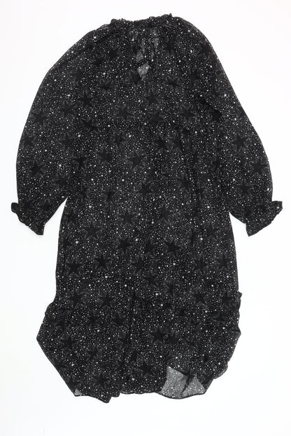 New Look Women's Black A-Line Midi Dress Size 10