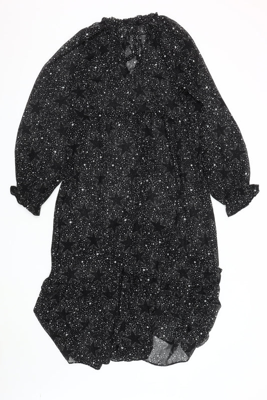 New Look Women's Black A-Line Midi Dress Size 10