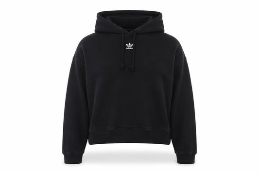 Front view of Adidas Women’s Black Pullover Hoodie, size UK 10, - Hooded Fleece