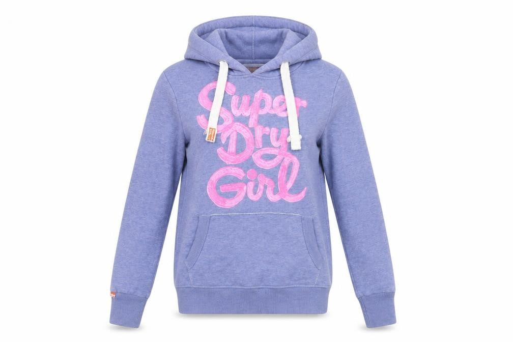 Womens UK Size M Superdry Blue Pullover Hoodie