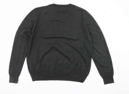 Marks and Spencer Mens Grey Argyle Pullover XL