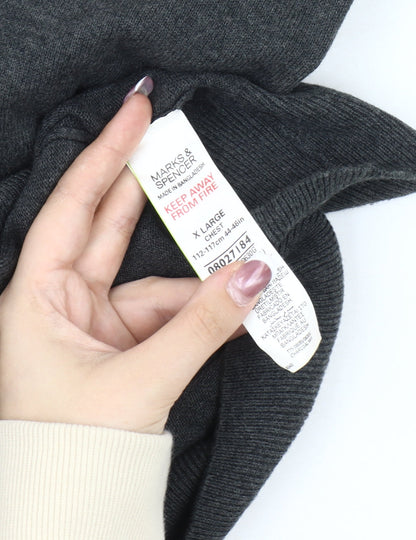 Marks and Spencer Mens Grey Argyle Pullover XL