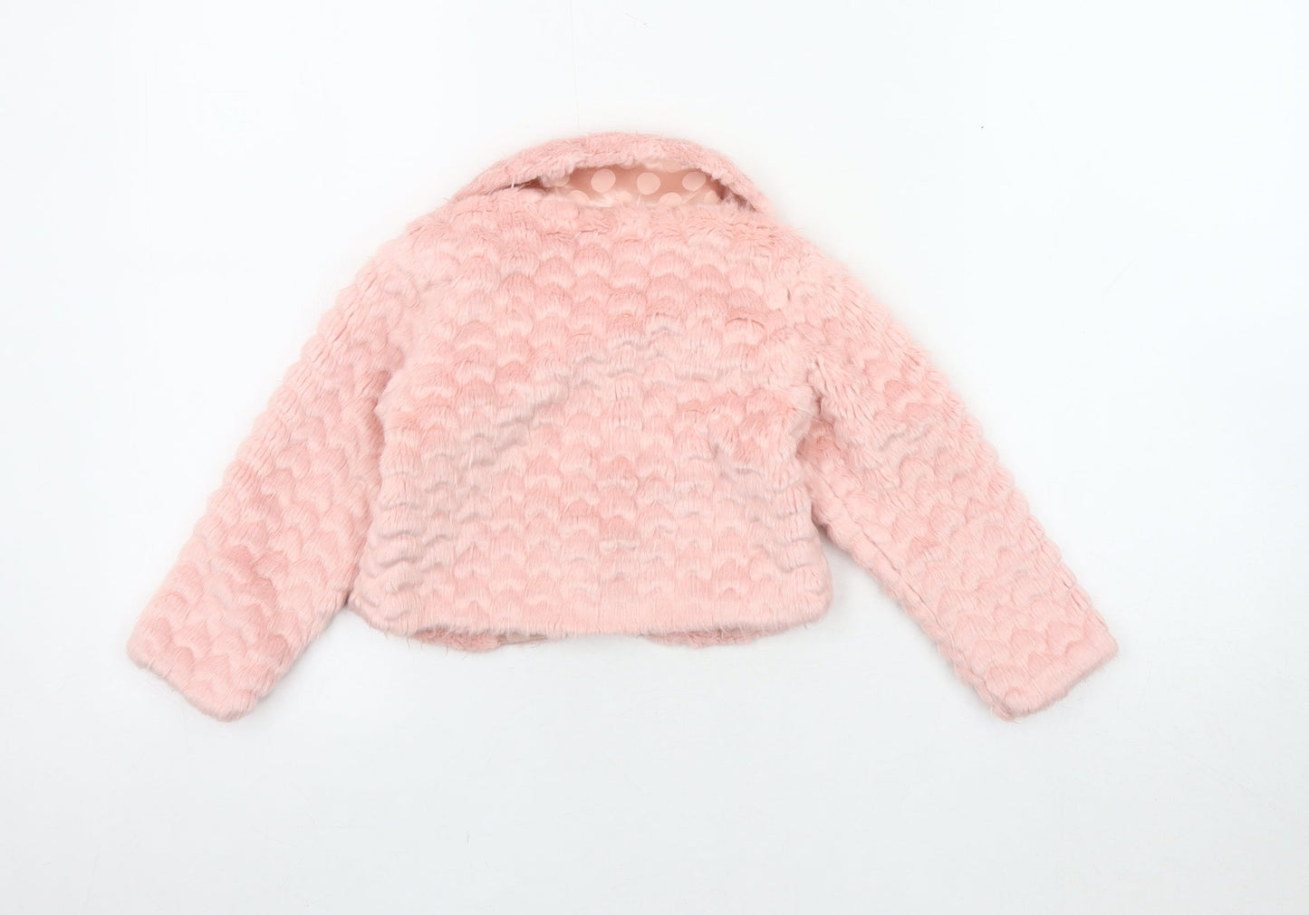 Chickeeduck Girls Pink Jacket, 24 Months, Plush Lined, Bow Accent