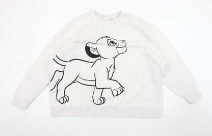 Womens UK Size 10 Disney Beige Pullover Sweatshirt