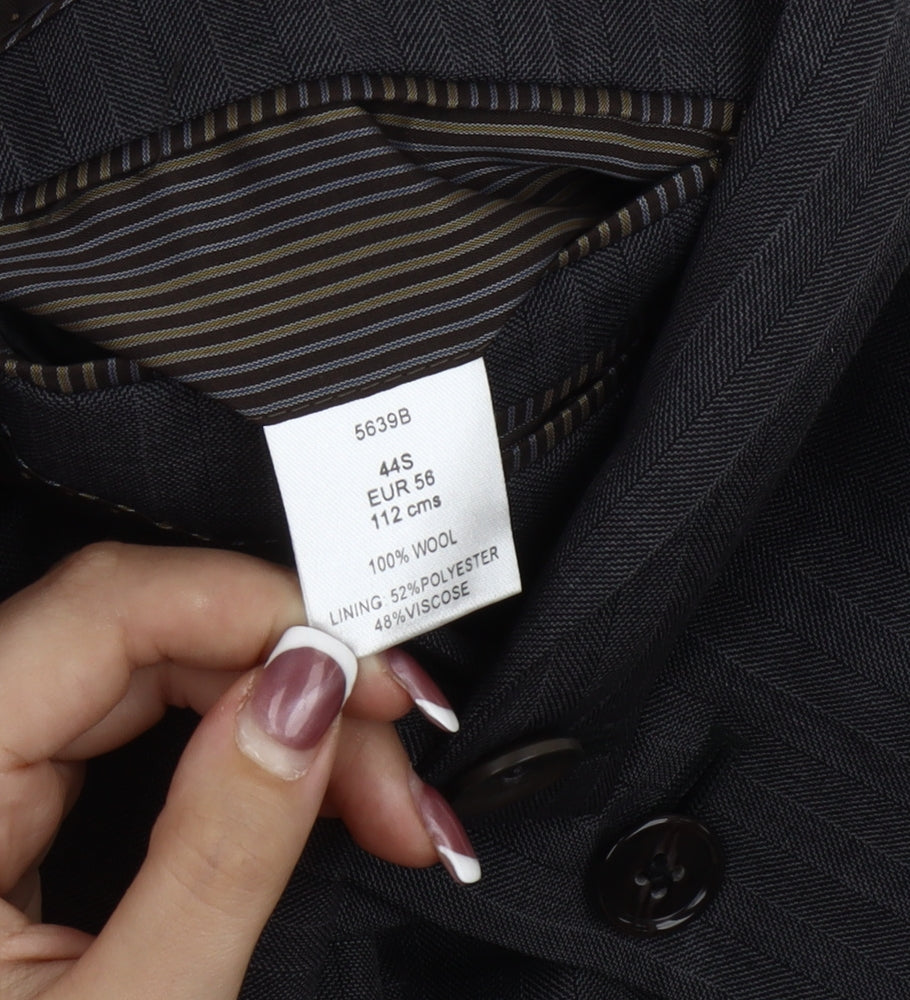 Mens UK Size 44 Brook Taverner Regular Grey Suit Jacket