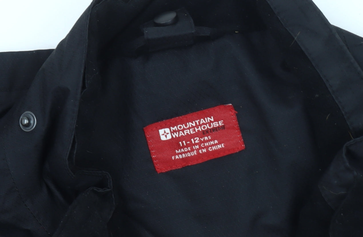 Mountain Warehouse Boys Black Jacket 11-12 Yrs Waterproof