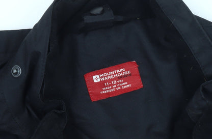 Mountain Warehouse Boys Black Jacket 11-12 Yrs Waterproof