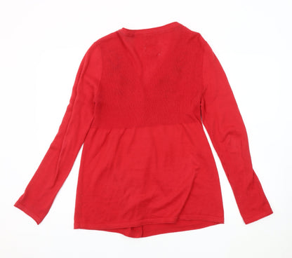 Womens UK Size 12 Mantaray Red Cardigan Jumper