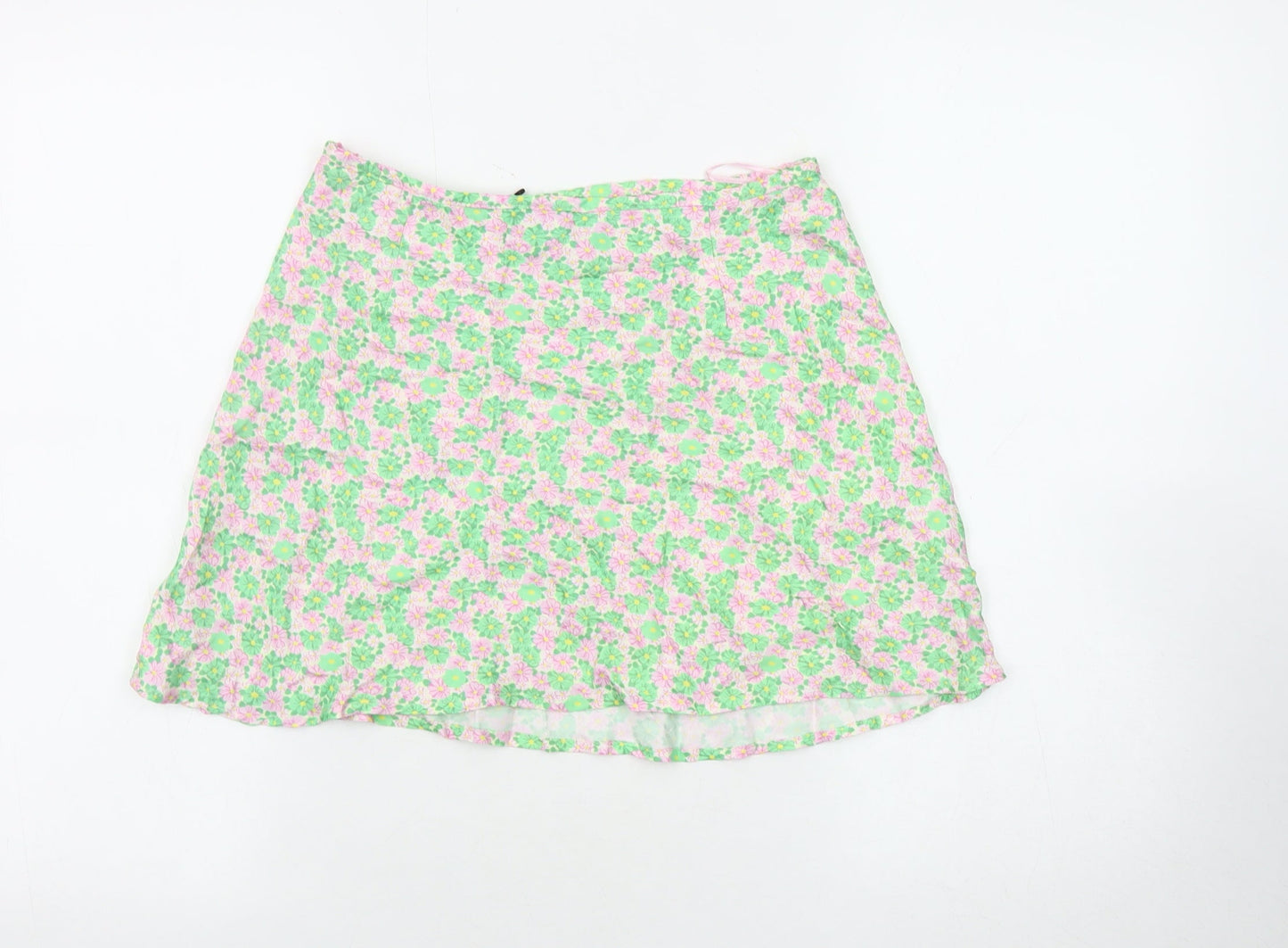 Zara Women's Floral Skirt Multicoloured Size 12