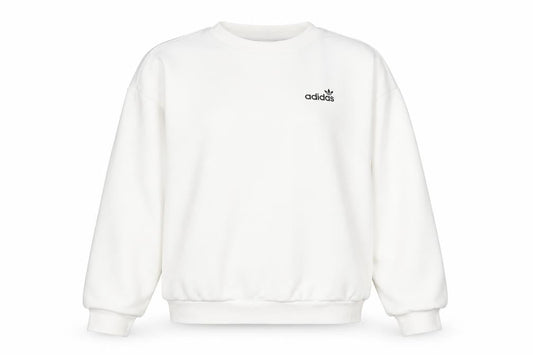 Front view of Adidas Women's White Pullover Sweatshirt, size 4