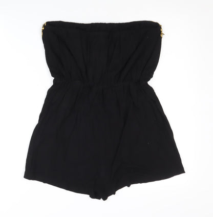 Rock & Rags Black Beaded Strapless Playsuit Size S
