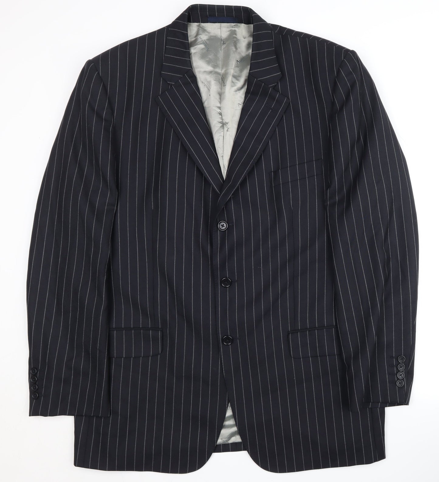 Aquascutum Men's Blue Striped Blazer 46R