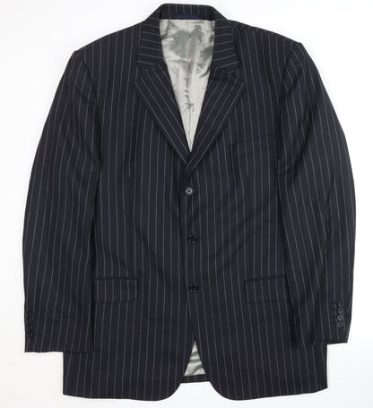Aquascutum Men's Blue Striped Blazer 46R