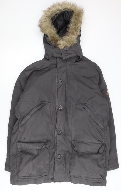 Mens UK Size M Fat Face Black Parka Coat