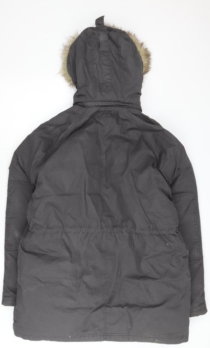 Mens UK Size M Fat Face Black Parka Coat