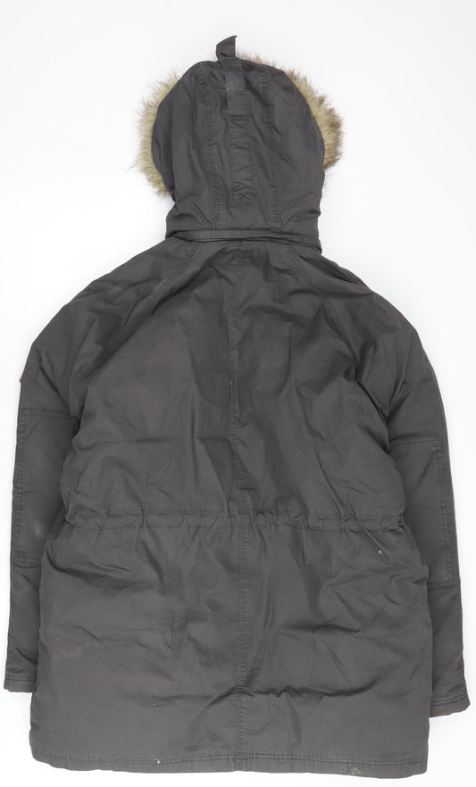 Mens UK Size M Fat Face Black Parka Coat