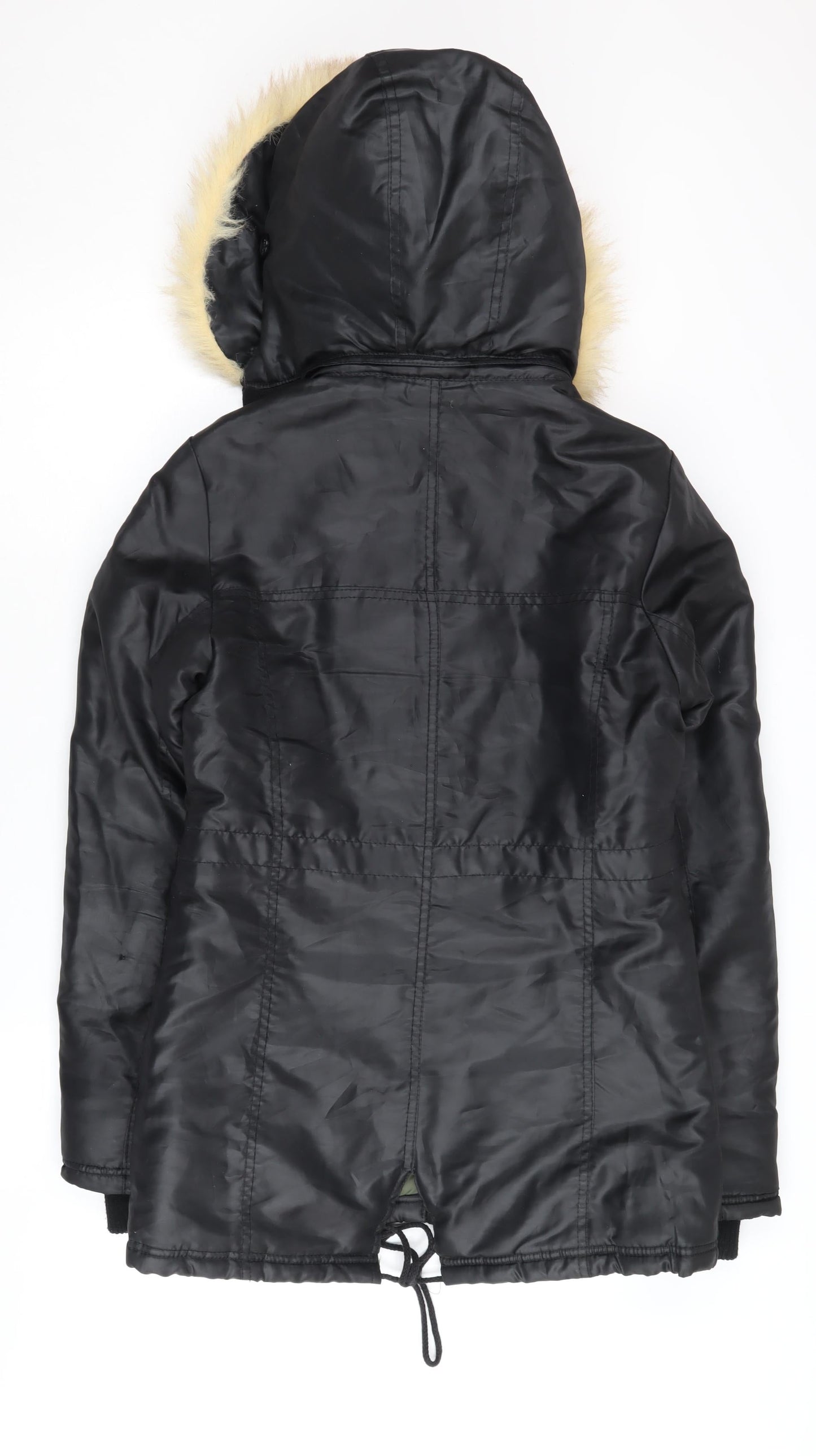 Womens UK Size S ROXY Black Parka Coat