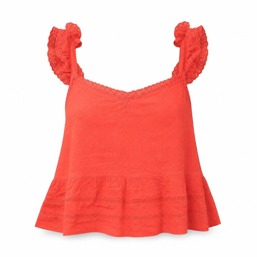 Womens UK Size 14 Superdry Red Camisole Blouse