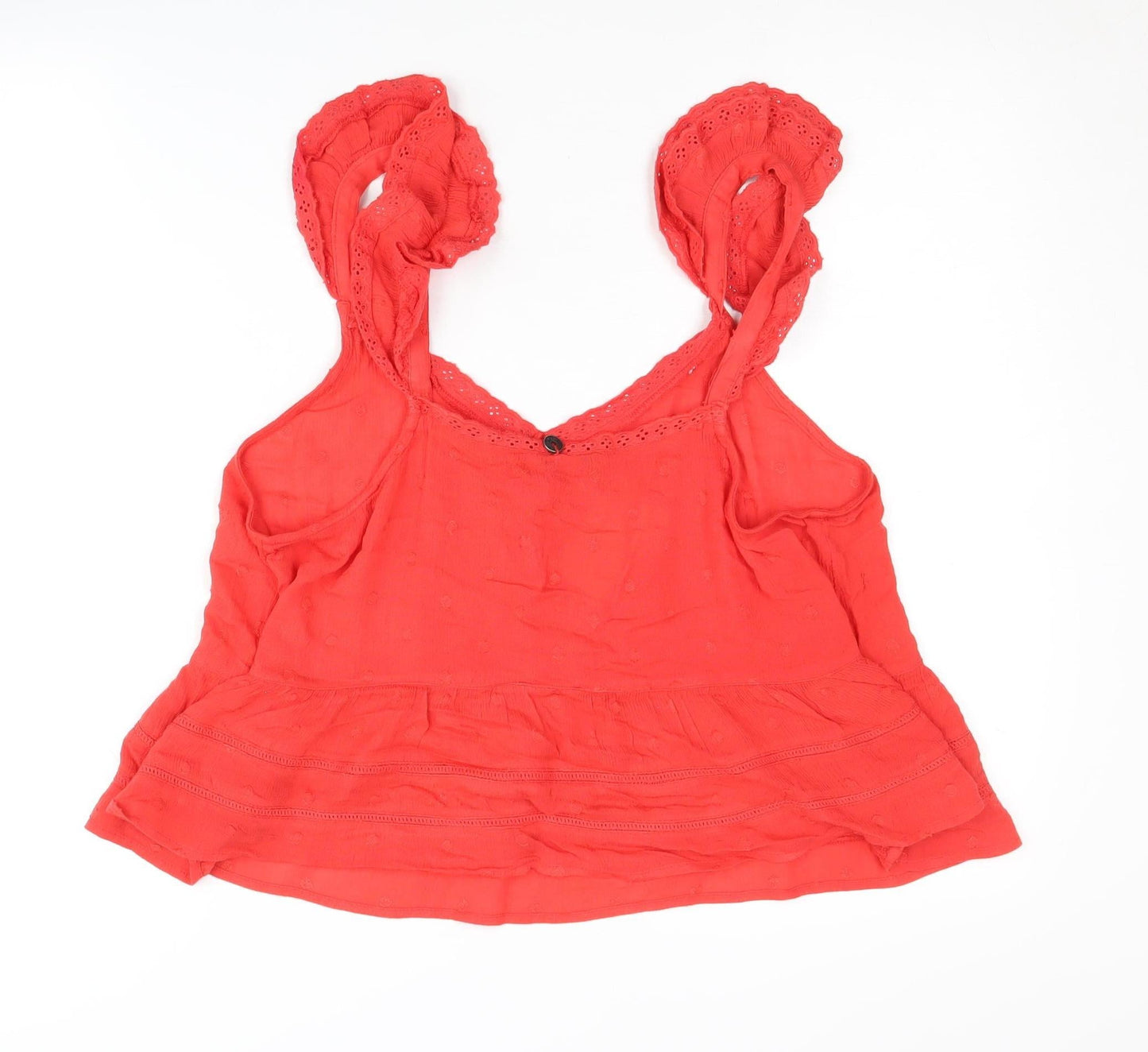 Womens UK Size 14 Superdry Red Camisole Blouse