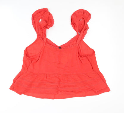 Womens UK Size 14 Superdry Red Camisole Blouse