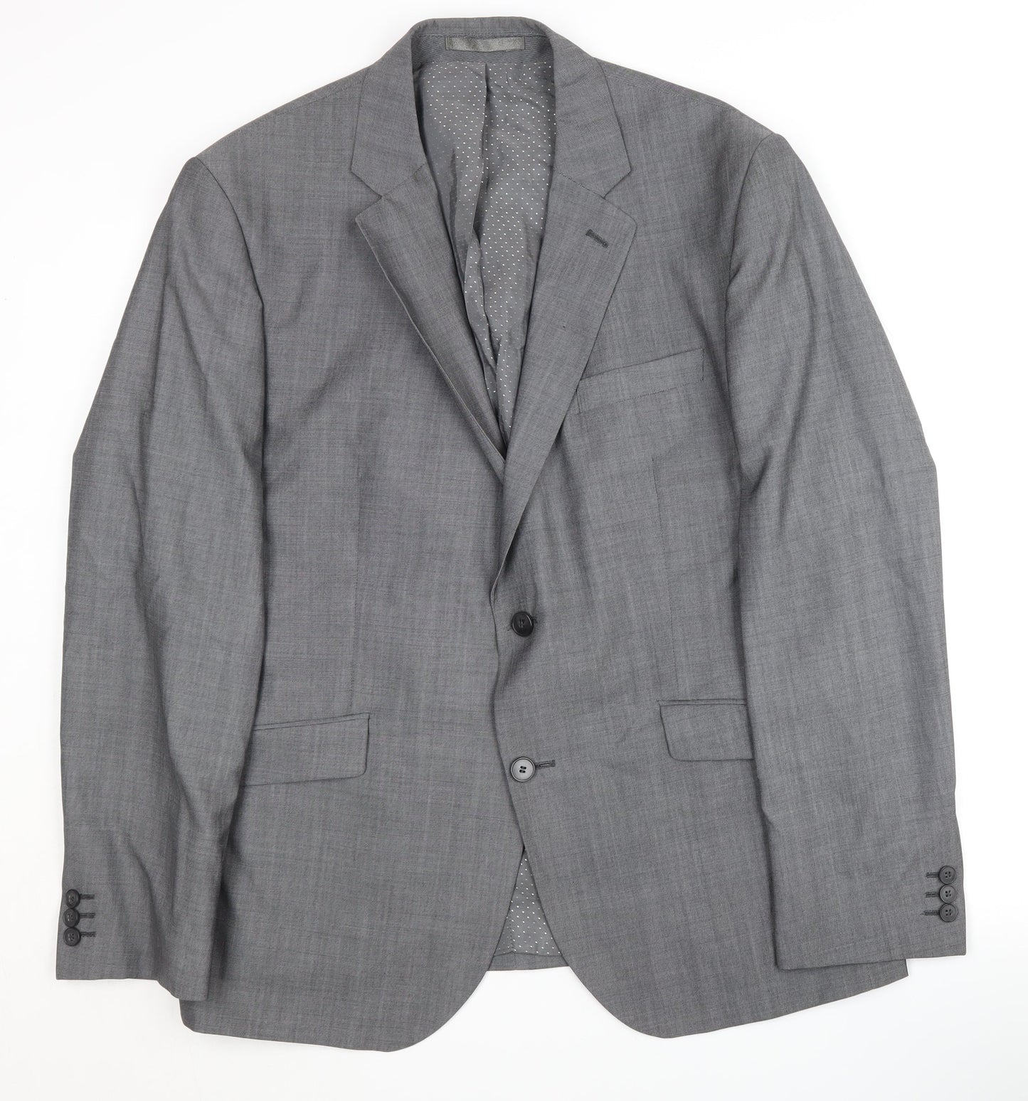 Mens UK Size 46 Jeff Banks Regular Grey Suit Jacket