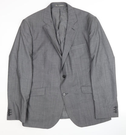 Mens UK Size 46 Jeff Banks Regular Grey Suit Jacket