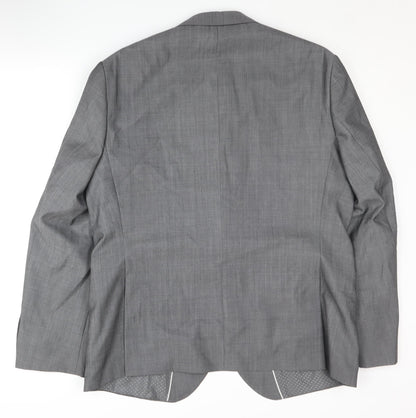 Mens UK Size 46 Jeff Banks Regular Grey Suit Jacket