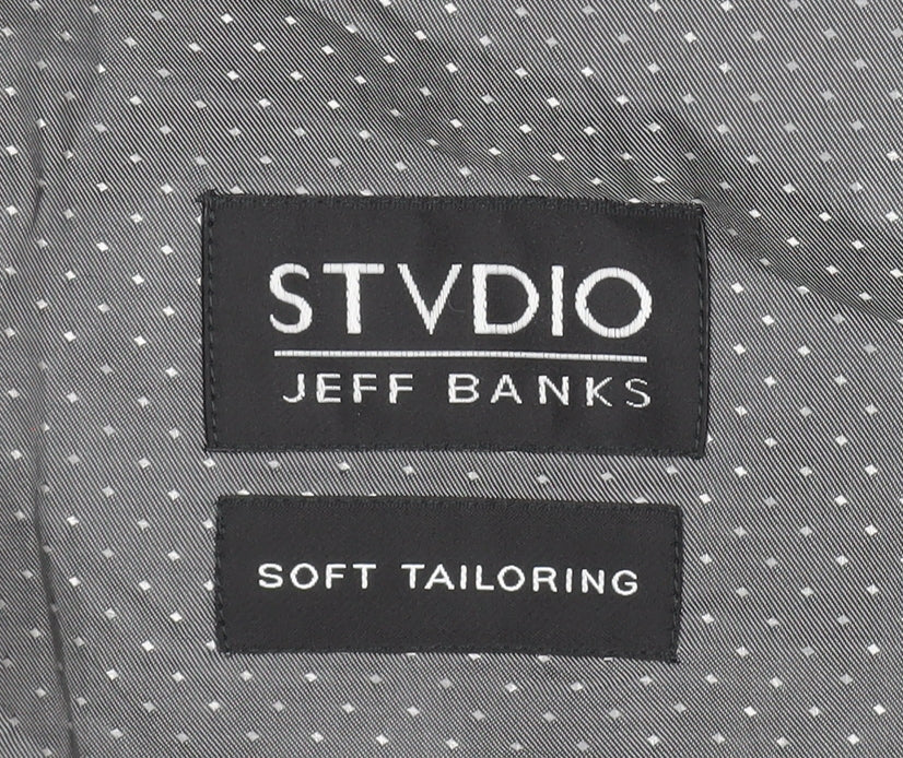 Mens UK Size 46 Jeff Banks Regular Grey Suit Jacket