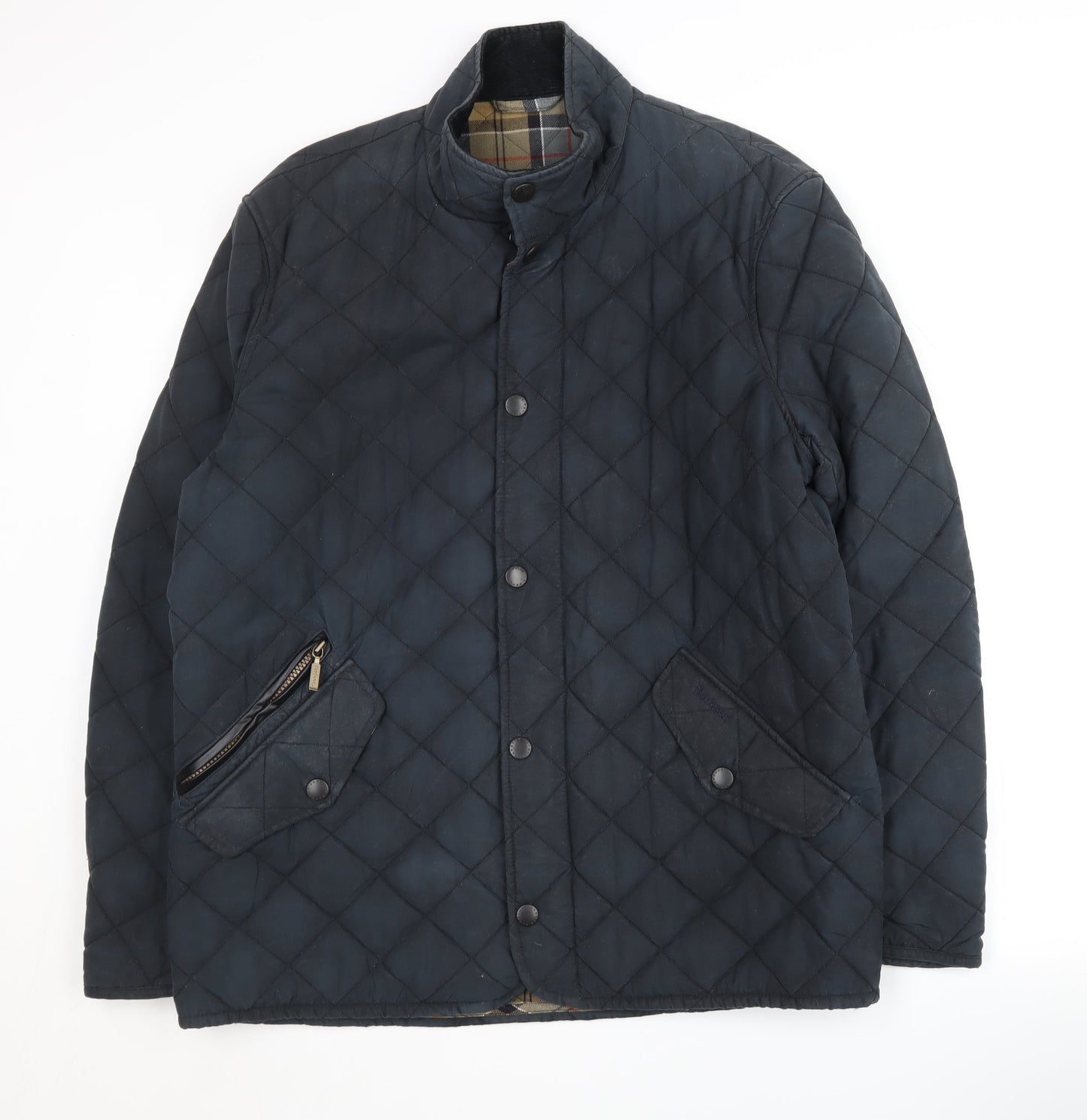 Barbour International Blue  Mens Quilted Jacket Size Large