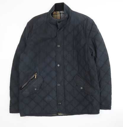 Barbour International Blue  Mens Quilted Jacket Size Large