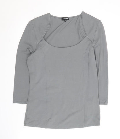 Womens UK Size M Jaeger Grey Basic Blouse
