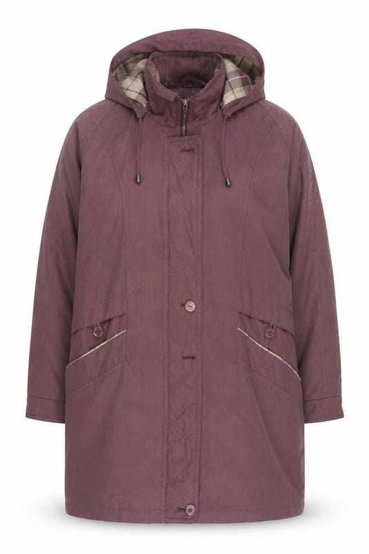 Womens UK Size 20 David Barry Purple Parka Coat