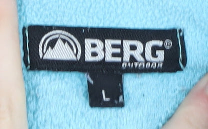 BERG Blue Fleece Sweatshirt, Unisex Adults L, Zip, Casual