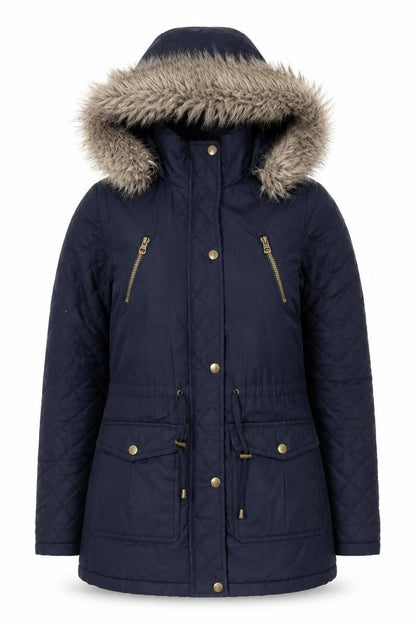 Womens UK Size 6 Pineapple Blue Parka Coat