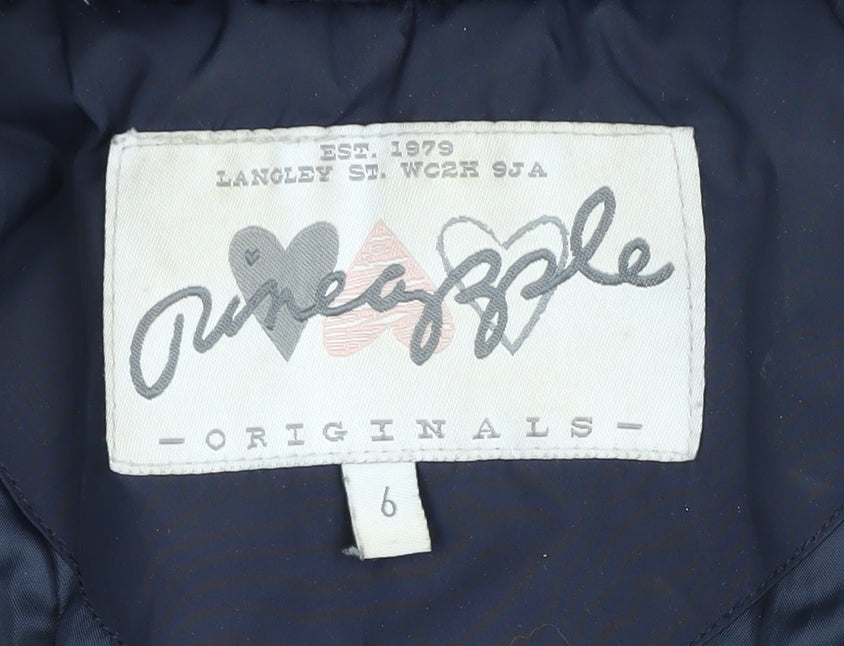 Pineapple Women's Blue Parka Jacket Size 6