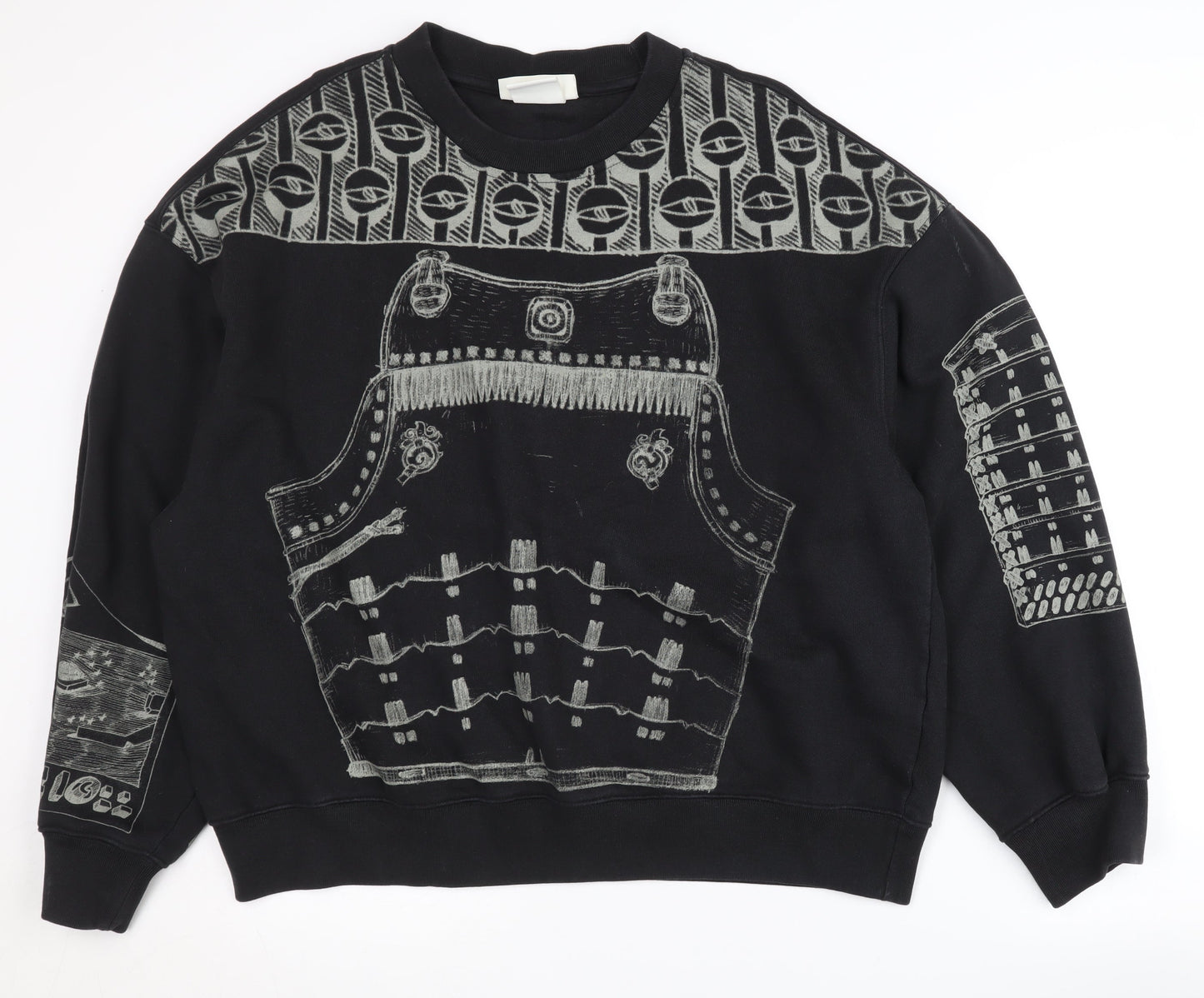 Mens UK Size L H&M Black Pullover Sweatshirt