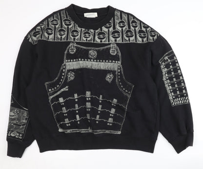 Mens UK Size L H&M Black Pullover Sweatshirt