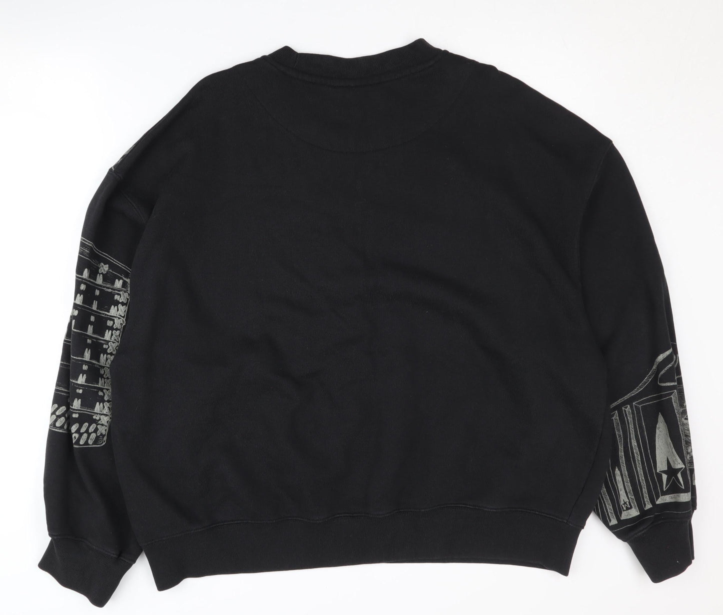 Mens UK Size L H&M Black Pullover Sweatshirt