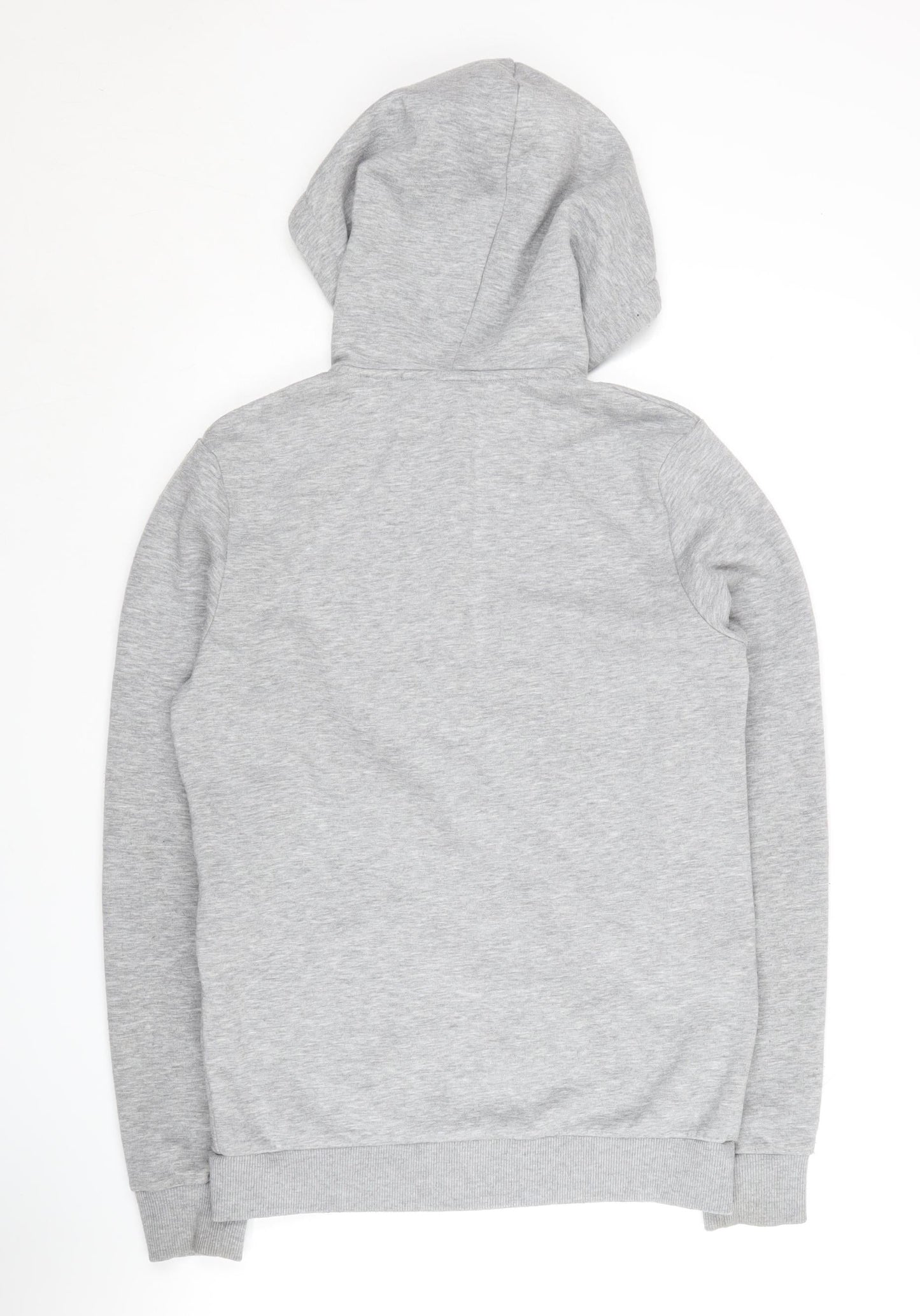 JustHype Men's XS Grey Full Zip Hoodie, Logo Accent
