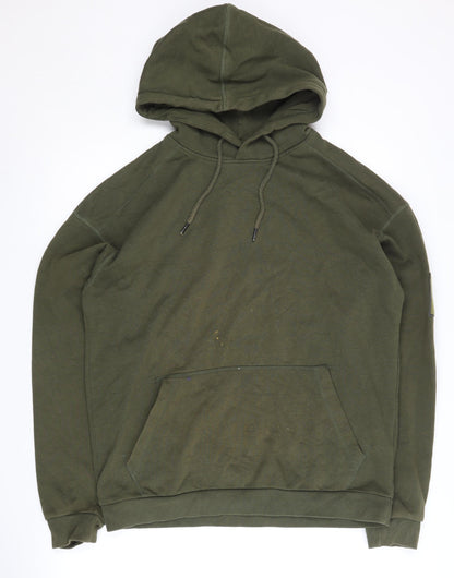 Mens UK Size M JACK & JONES Green Pullover Hoodie
