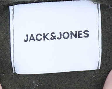 Mens UK Size M JACK & JONES Green Pullover Hoodie