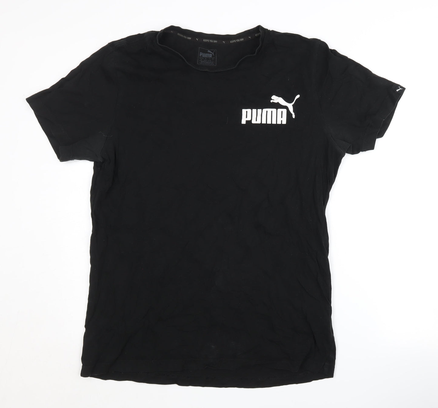 Puma Men's Black L Cotton Crew Neck T-Shirt