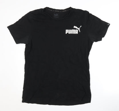 Puma Men's Black L Cotton Crew Neck T-Shirt