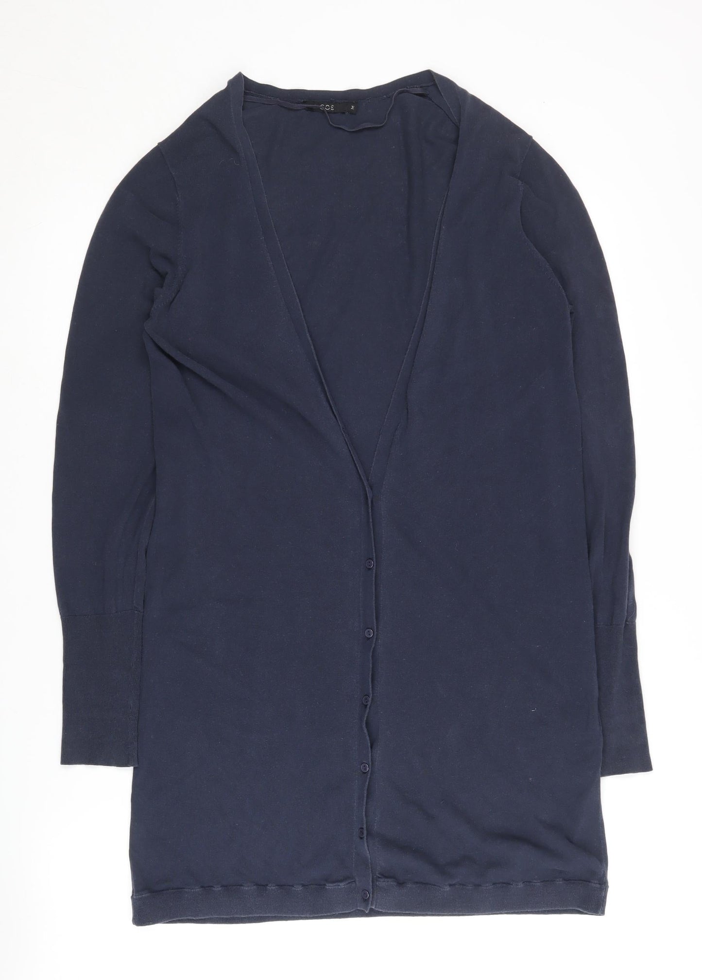 COS Women's Blue Cardigan Size S, Cotton, Buttoned