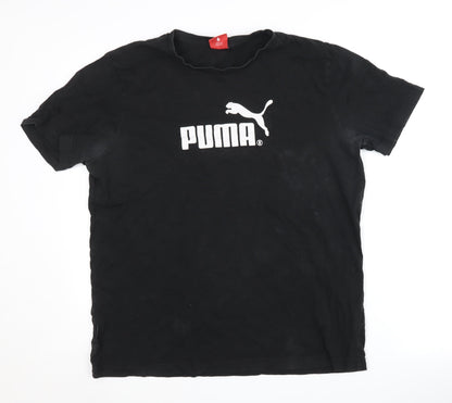 Puma Men's Black L T-Shirt, Sports, Logo, Short Sleeve