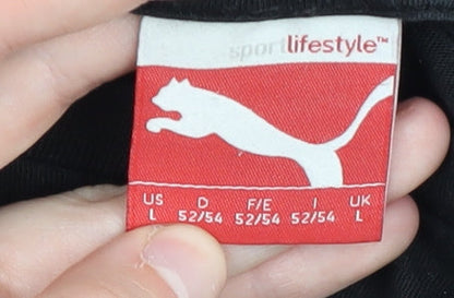 Puma Men's Black L T-Shirt, Sports, Logo, Short Sleeve