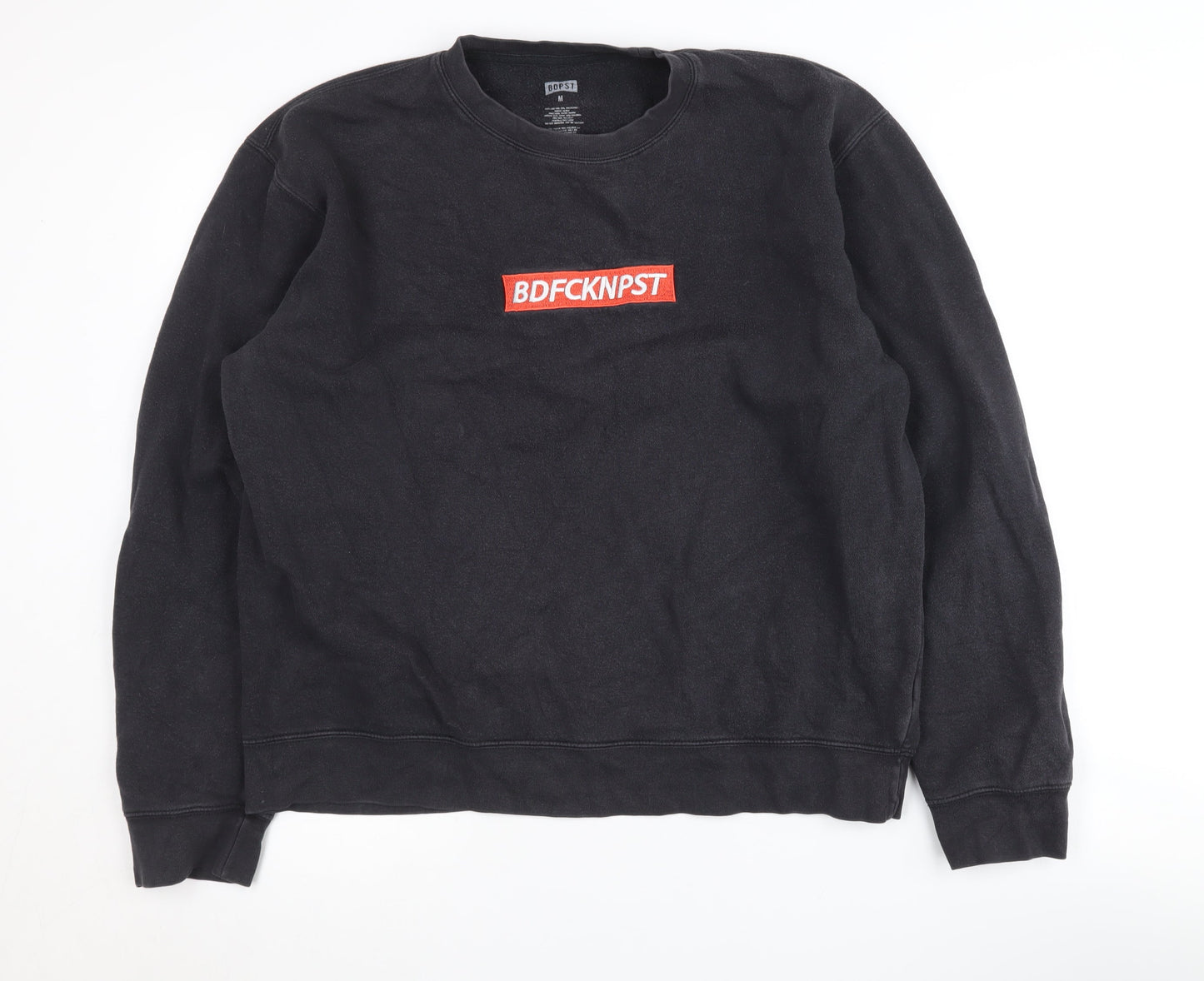 BDPST Men's Black Logo Pullover Sweatshirt M