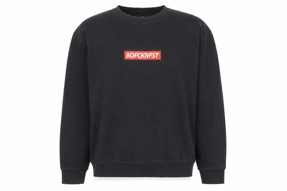 BDPST Men's Black Logo Pullover Sweatshirt M